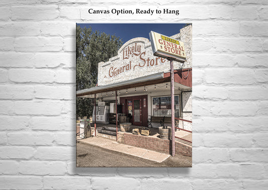 Main Street Picture with Small Town General Store and Gas Station | Likely California