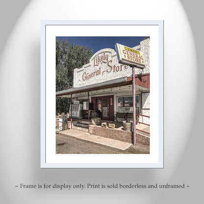 Main Street Picture with Small Town General Store and Gas Station | Likely California