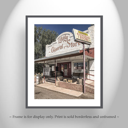 Main Street Picture with Small Town General Store and Gas Station | Likely California