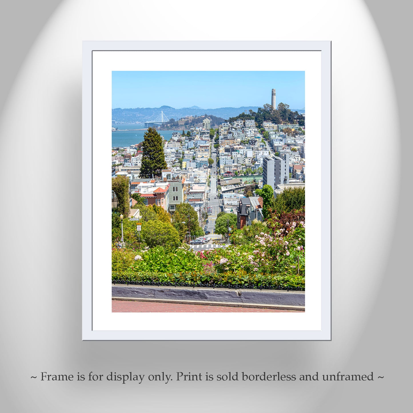San Francisco Lombard Street Art Print with Coit Tower and Telegraph Hill
