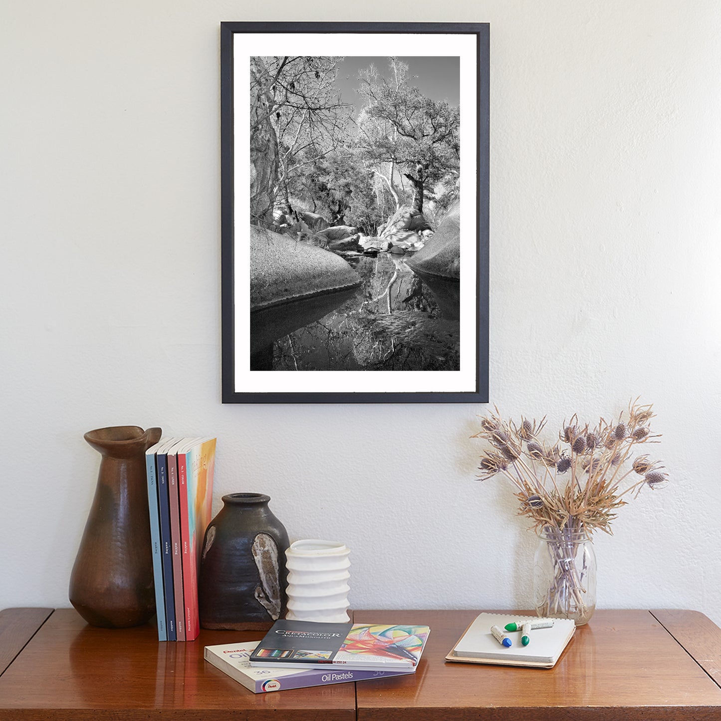 Arizona Desert Canyon Creek Fine Art Photography Black and White