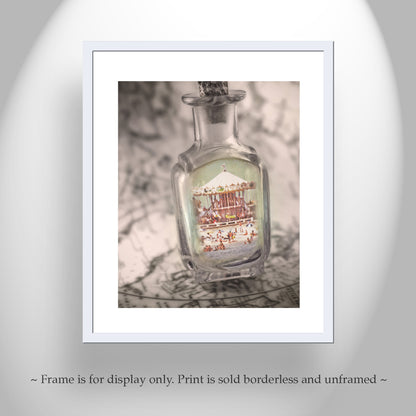 Lacanau France Beach Carousel as Dreamy Art in a Magic Bottle