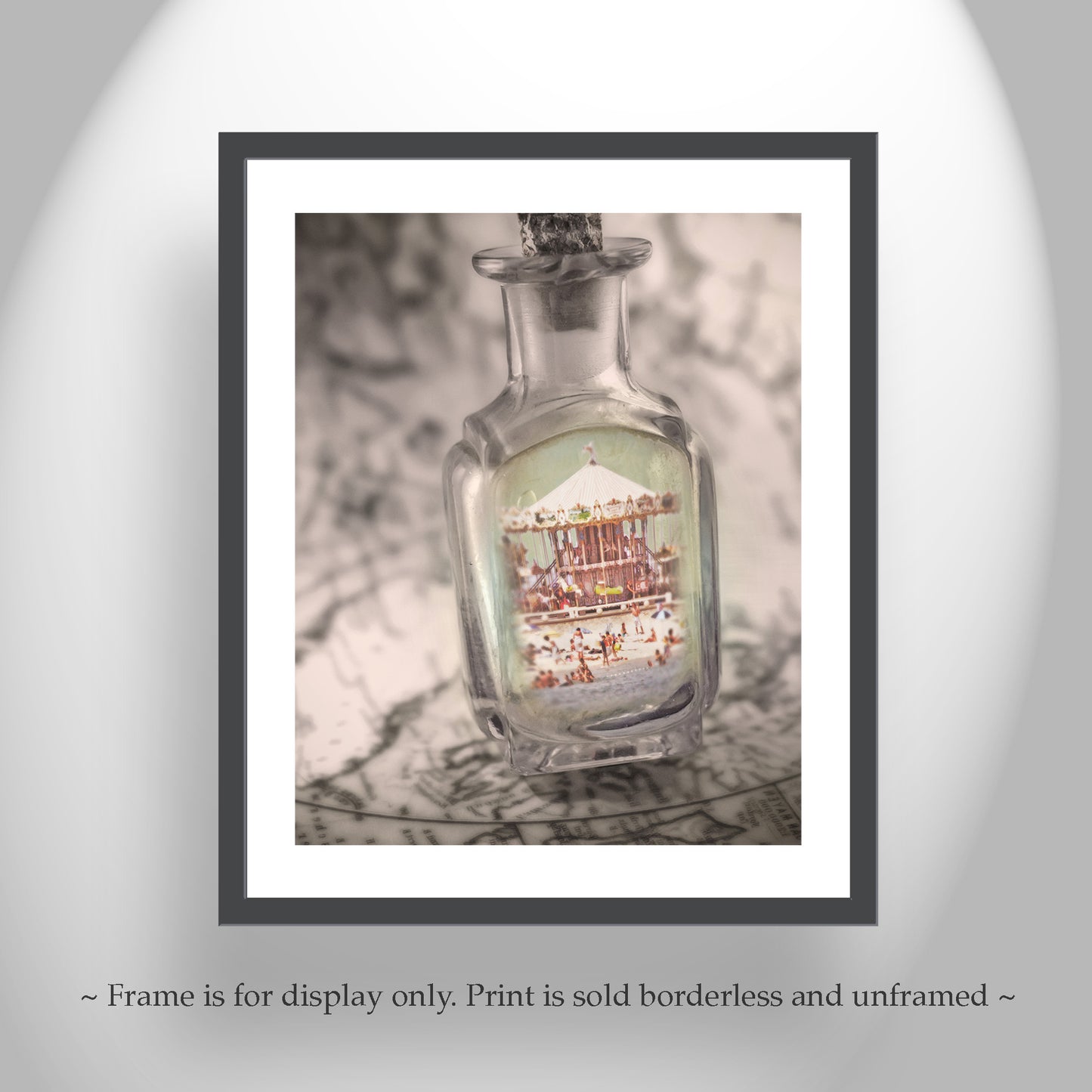 Lacanau France Beach Carousel as Dreamy Art in a Magic Bottle