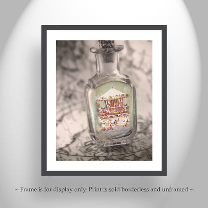 Lacanau France Beach Carousel as Dreamy Art in a Magic Bottle