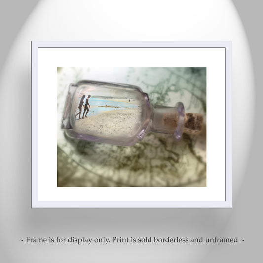 Nude Beach Wall Art Print as French Beach Creation Dreamy Artwork