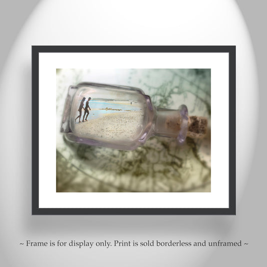 Nude Beach Wall Art Print as French Beach Creation Dreamy Artwork