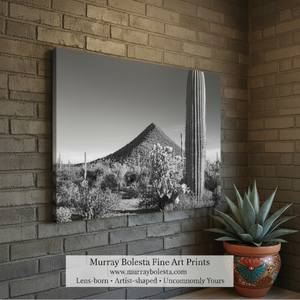 Fine Art Desert Decor with Ironwood Forest Landscape in Black & White