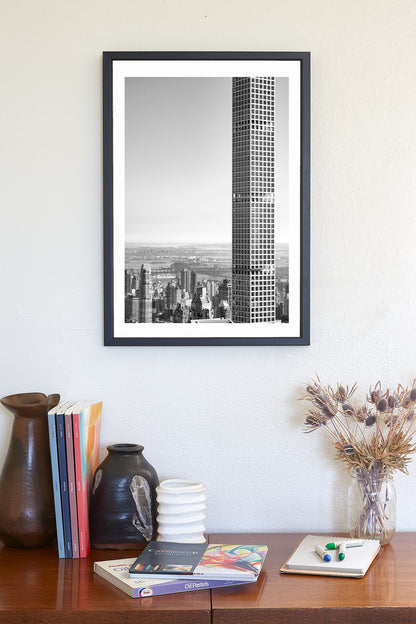 Manhattan Urban Art with NYC Skyscraper on Billionaires Row in Black & White