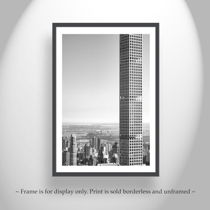 Manhattan Urban Art with NYC Skyscraper on Billionaires Row in Black & White