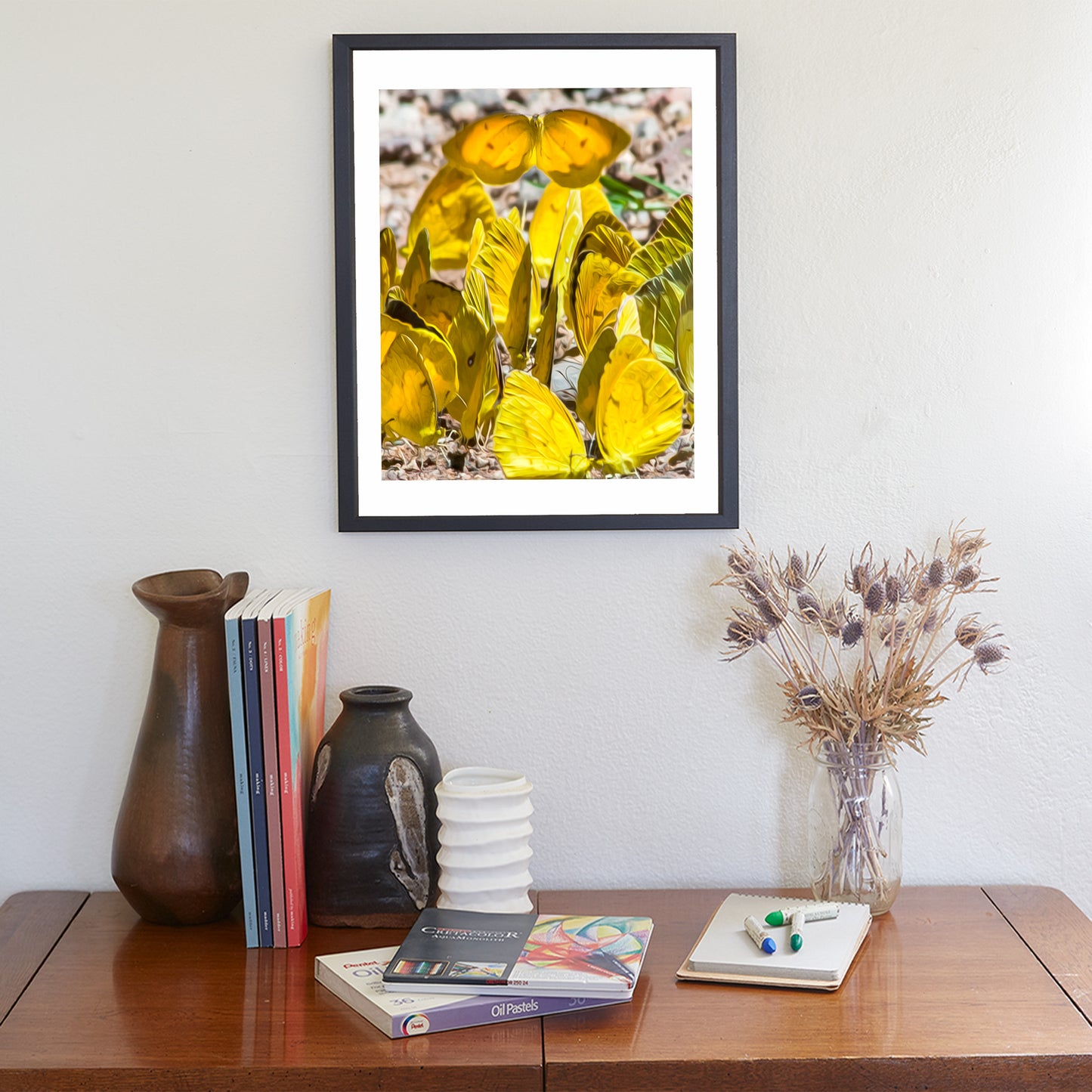 Yellow Butterfly Nature Photography as Insect Art Print