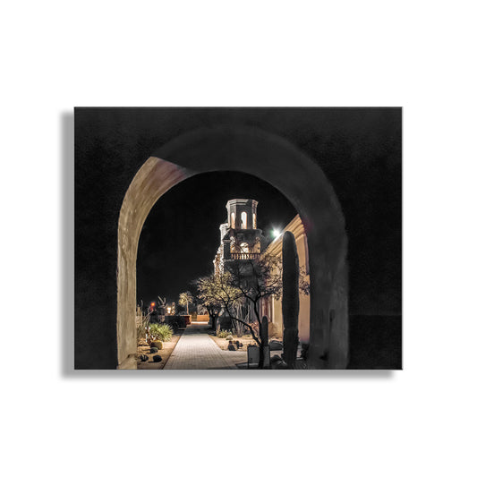 San Xavier Mission at Night Photography Print in Tucson Arizona