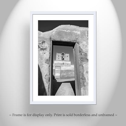 Arizona Desert Mission Church Photograph in Black and White