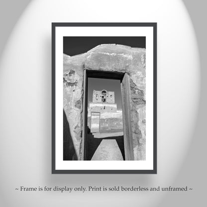 Arizona Desert Mission Church Photograph in Black and White