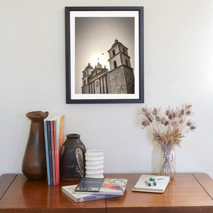 Santa Barbara Mission Wall Art as Home Decor in Sepia Tone