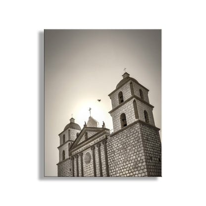 Santa Barbara Mission Wall Art as Home Decor in Sepia Tone