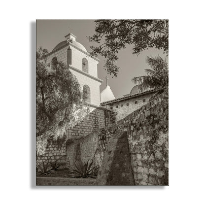 Mission Santa Barbara California Travel Art in Vintage Sepia Tone