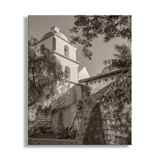 Mission Santa Barbara California Travel Art in Vintage Sepia Tone