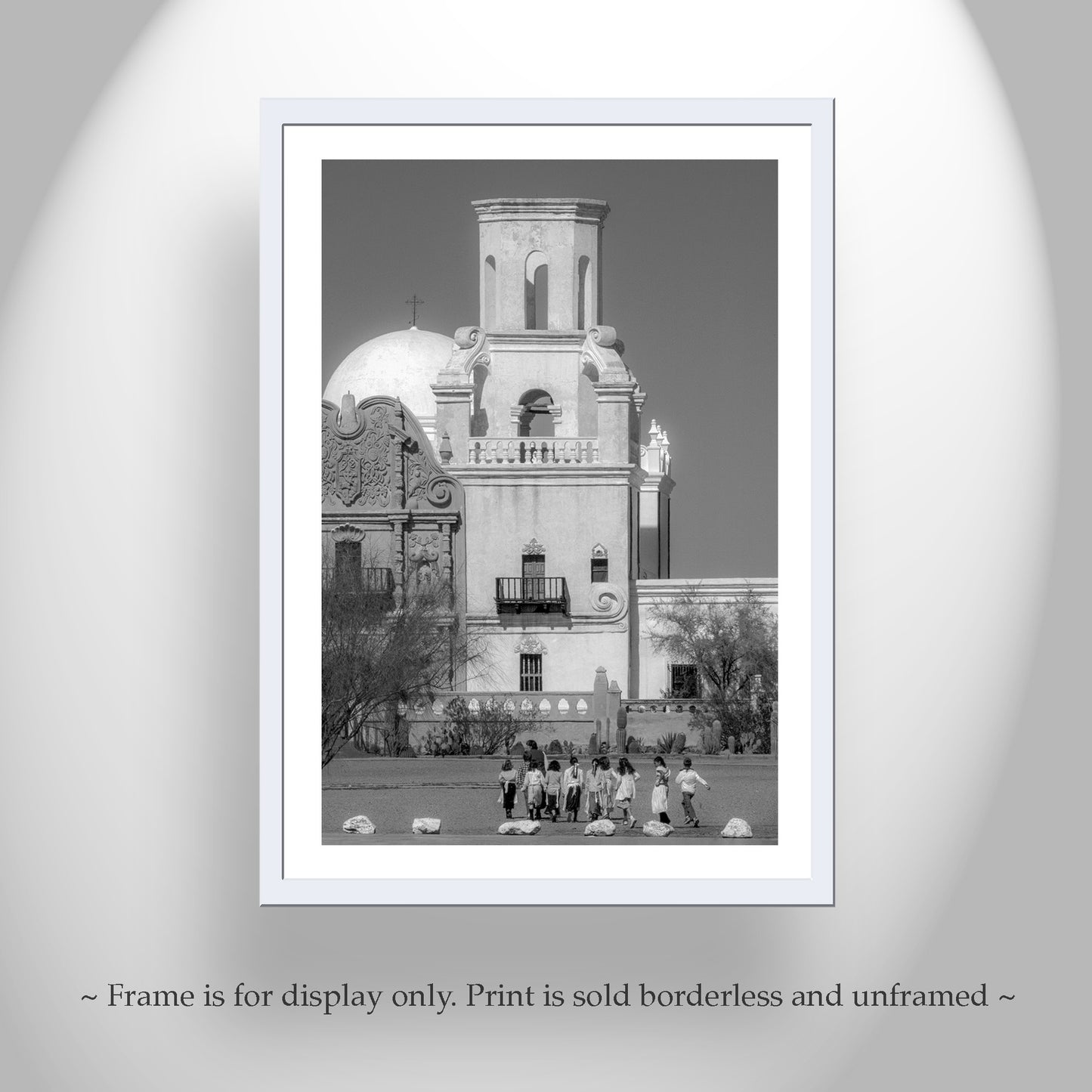 San Xavier Mission Church Photo in Black and White