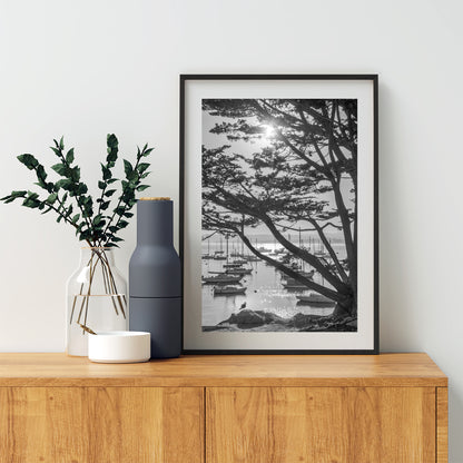 Black & White Monterey Bay California Photography Print