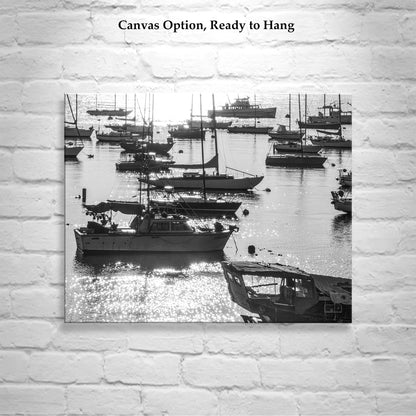 Monterey Bay Sailboat Art Print with California Coast Sunrise