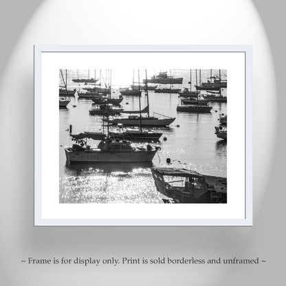 Monterey Bay Sailboat Art Print with California Coast Sunrise