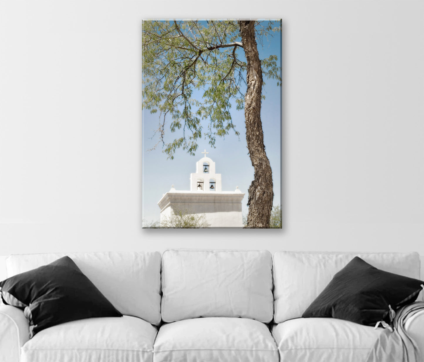 Wall Art with Chapel at San Xavier Mission in Tucson Arizona