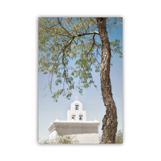 Wall Art with Chapel at San Xavier Mission in Tucson Arizona
