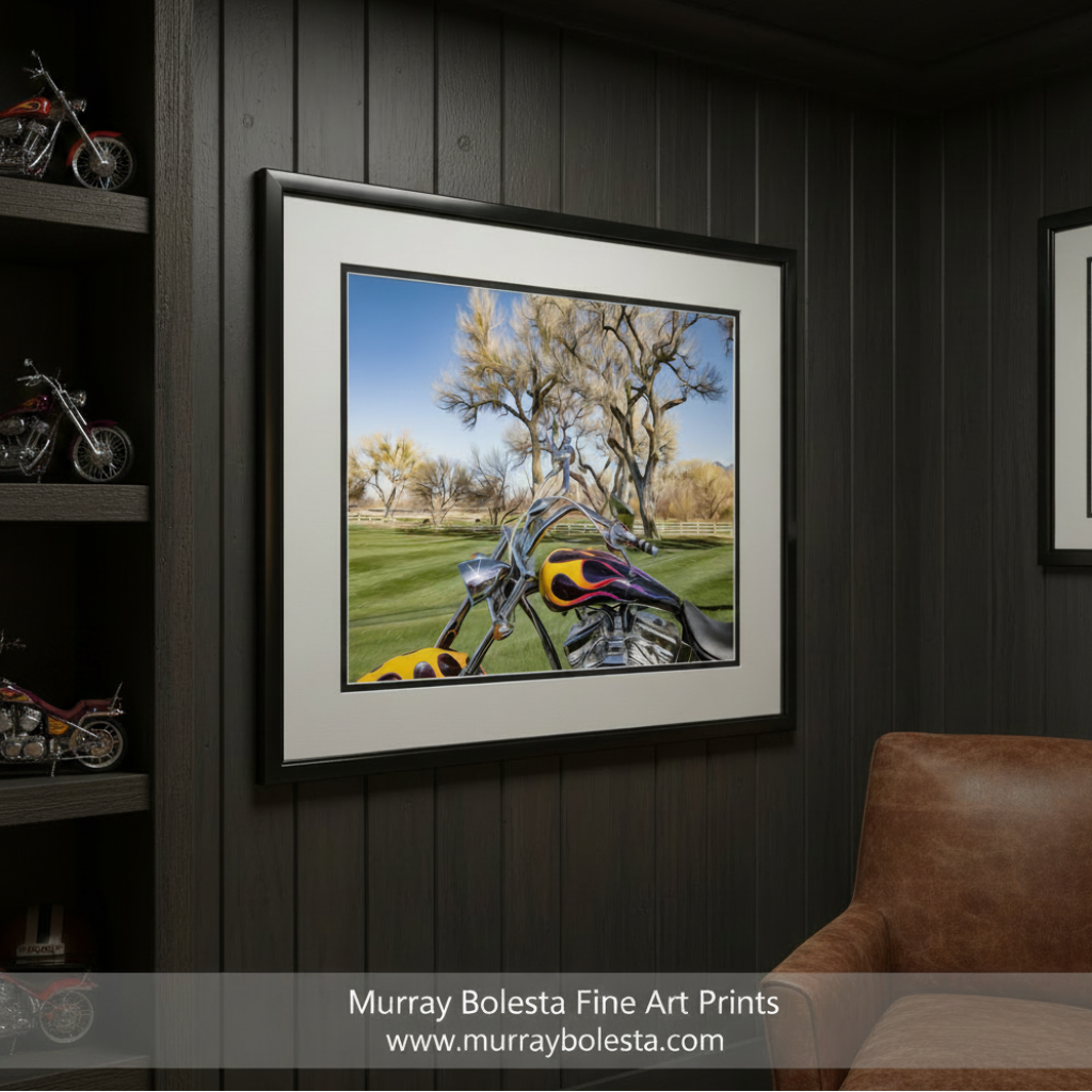Motorcycle Art Print – Custom Show Bike Framed Canvas