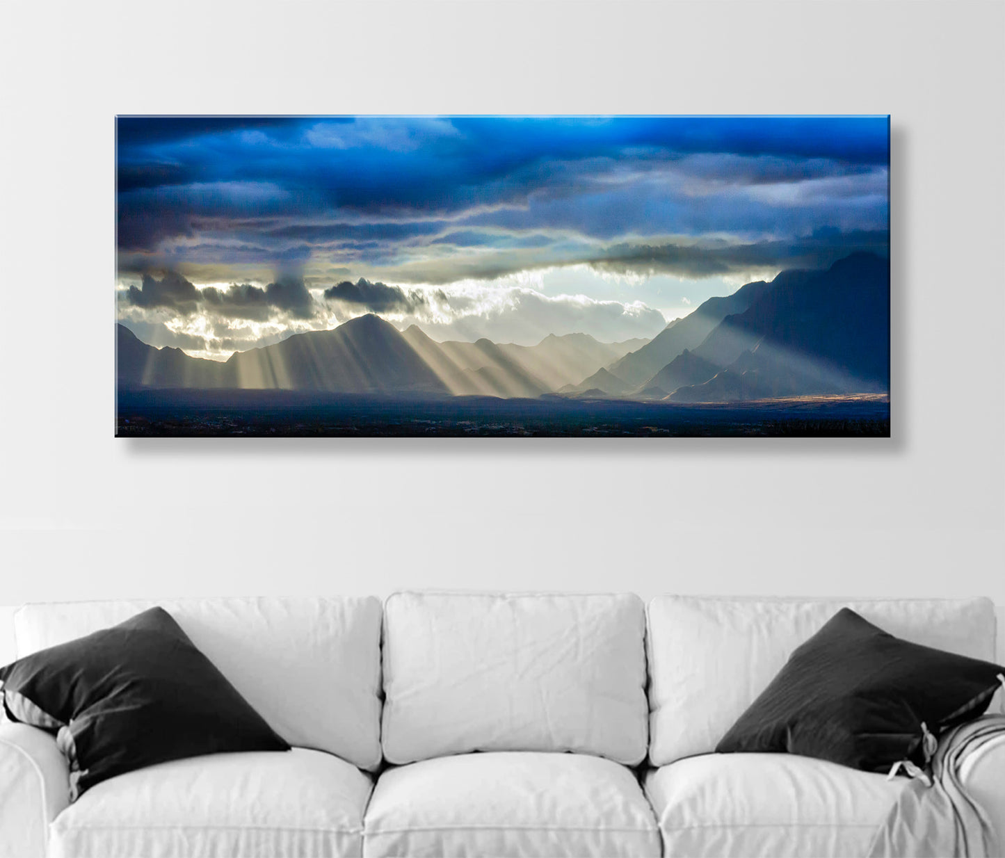 Desert Storm Sky Art with Mountain Sunburst in Southern Arizona Monsoon