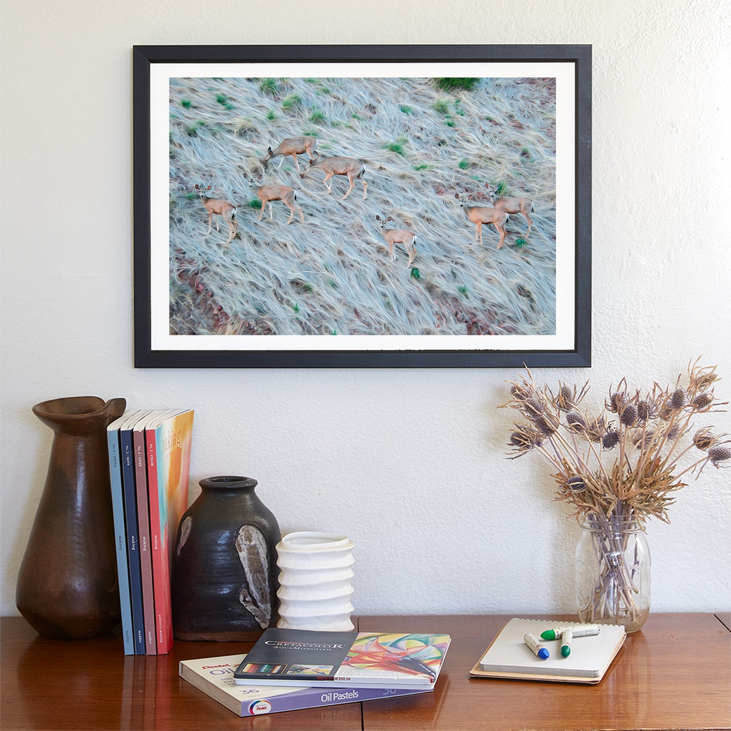 Painterly Wildlife Photography with Herd of Arizona Deer at Muleshoe Ranch