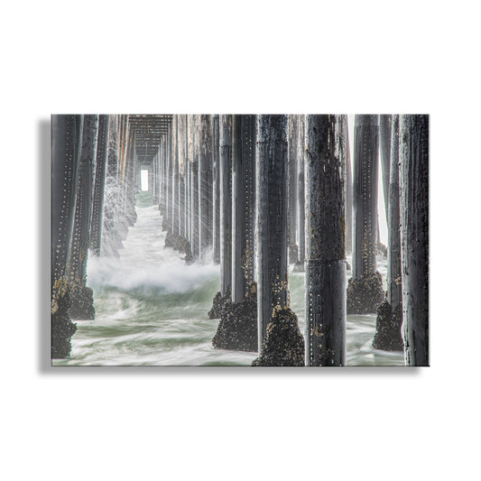 Oceanside Pier Art Print |San Diego Pacific Ocean Waves in Black & White