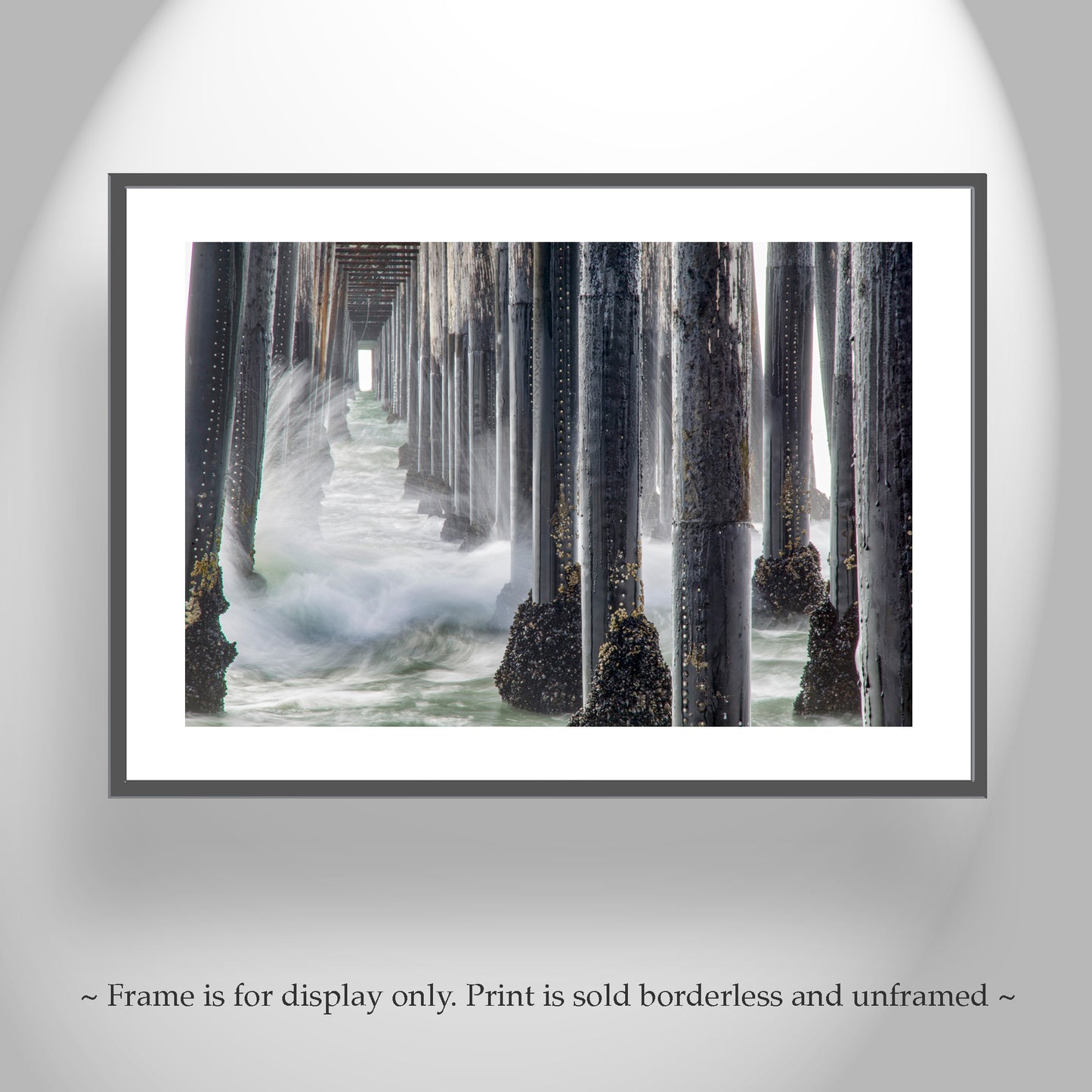 Oceanside California Wall Art with Ocean Pier in Black & White