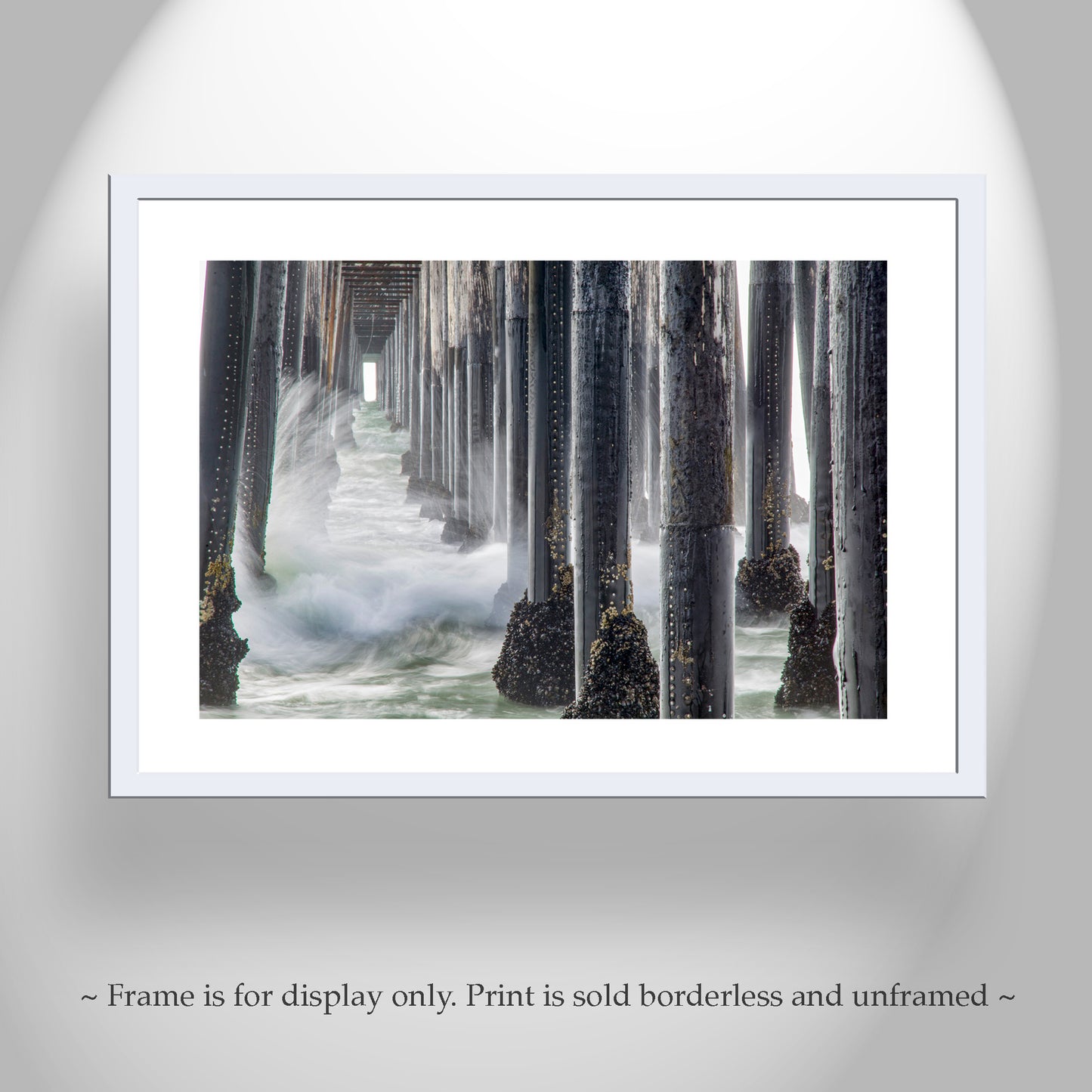 Oceanside California Wall Art with Ocean Pier in Black & White