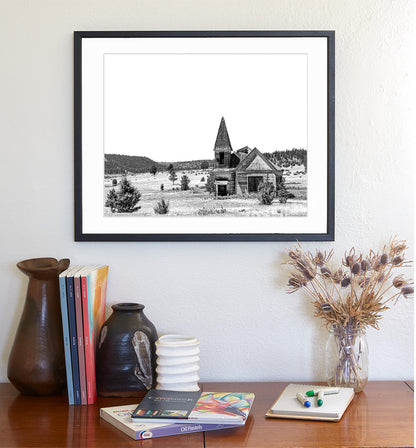 Surreal Western Church Fine Art Print | Eastern Oregon USA