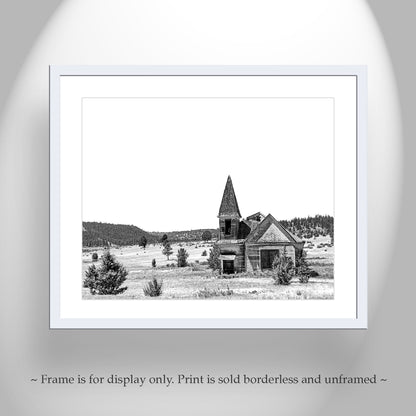 Surreal Western Church Fine Art Print | Eastern Oregon USA