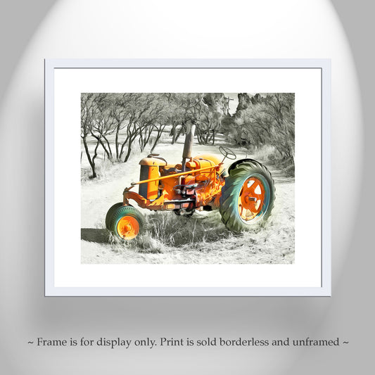 Old Tractor Art Print as Rustic Farmhouse Style Wall Decor | Tubac Nogales AZ