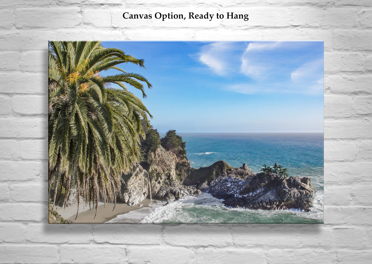 California Beach Picture with McWay Falls Big Sur and Pacific Ocean Seascape