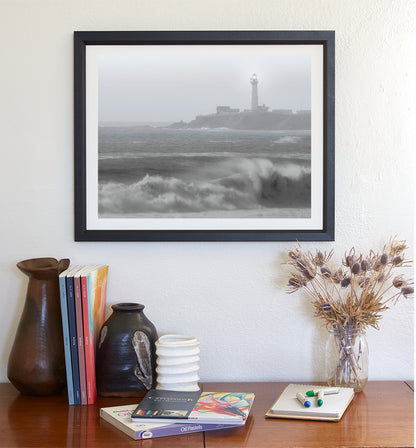 Pigeon Point Lighthouse Black and White Art Print | Half Moon Bay California