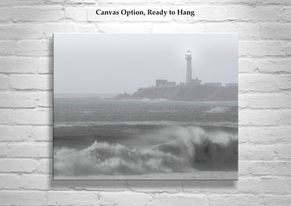 Pigeon Point Lighthouse Black and White Art Print | Half Moon Bay California