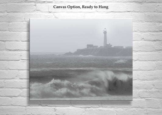 Pigeon Point Lighthouse Black and White Art Print | Half Moon Bay California
