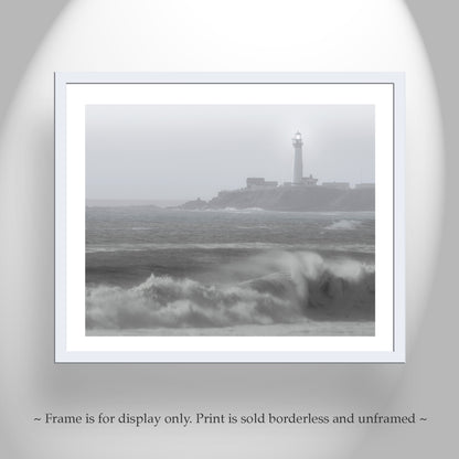 Pigeon Point Lighthouse Black and White Art Print | Half Moon Bay California