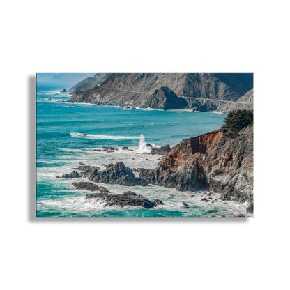 My powerful Pacific Coast Highway picture on a big wave day! Here, the rugged Big Sur coastline confronts the brutal forces of the sea. I captured this scene on a spectacular spring afternoon. Original, unique signed art by Murray Bolesta.