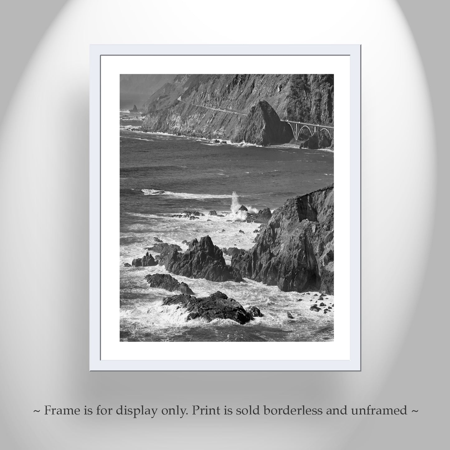 Big Sur Art Photography in Black and White as Vertical Print