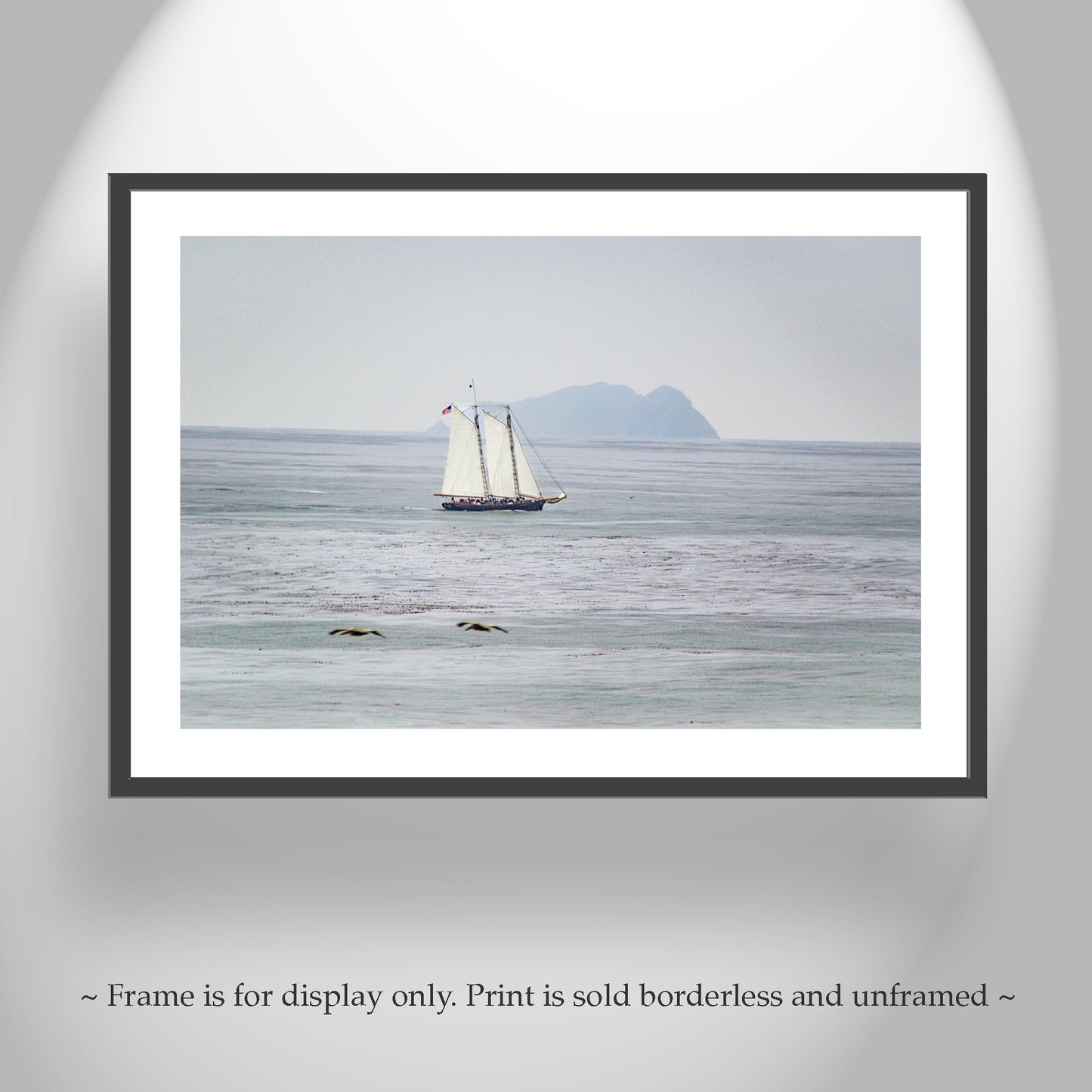 San Diego California Sailing Art Print with Schooner Sailboat at Pacific Ocean