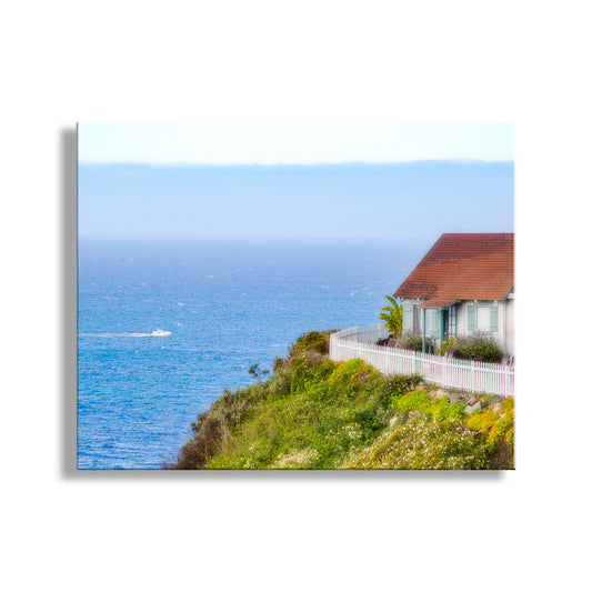 Big Sur Ocean Photography with Quaint Cottage at California Coast