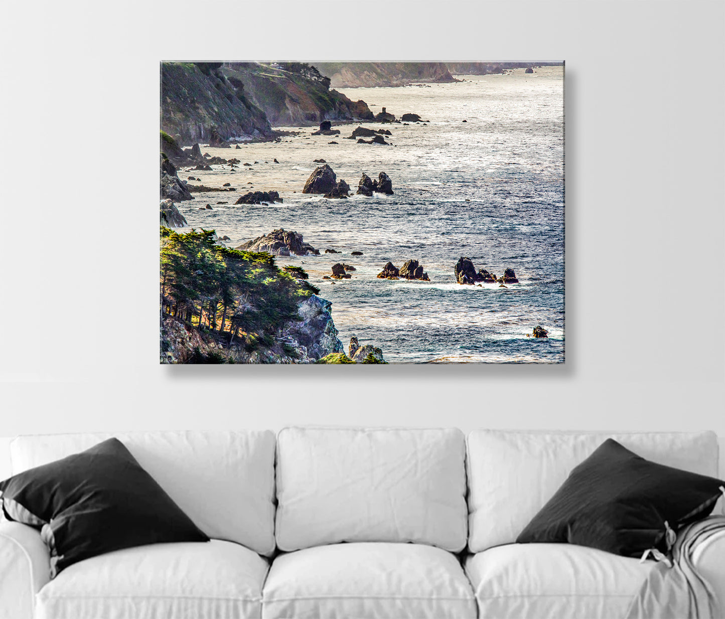Big Sur California Coast Ocean Photography on Framed Canvas