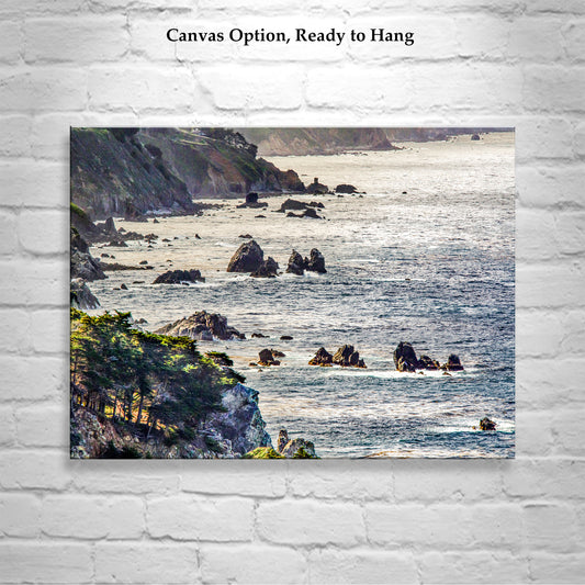 Big Sur California Coast Ocean Photography on Framed Canvas