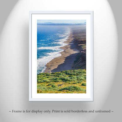 Point Reyes California Coast Seascape Art Print with Wild Deer
