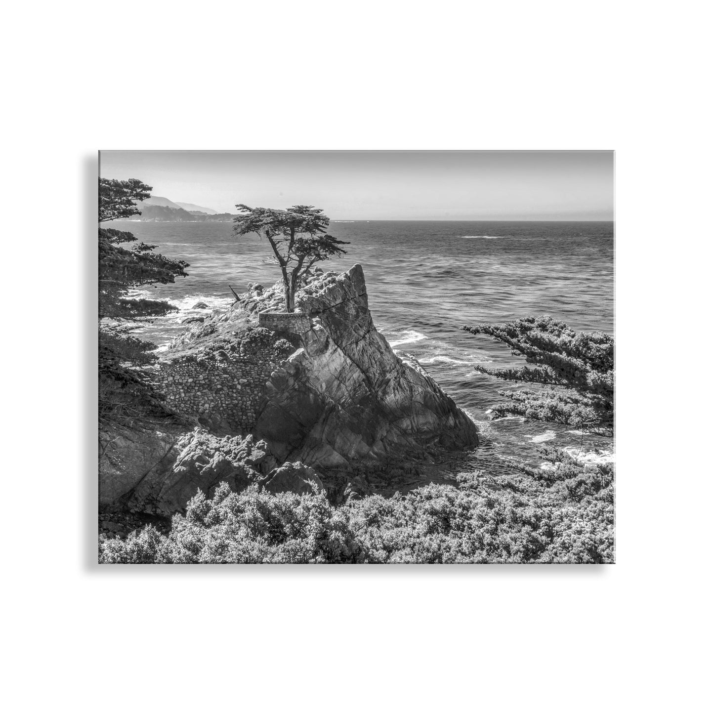 My beautiful black &amp; white Carmel-by-the-Sea picture for your walls: the splendid California Pacific Ocean sea coast! Original, unique signed art by Murray Bolesta.