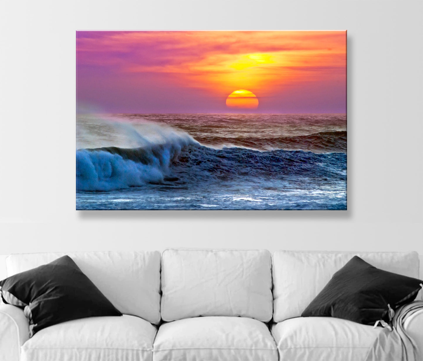 Ocean Waves Sunset Photograph at Jalama Beach California